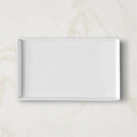 Cuatro Rectangular White Serving Platter Medium