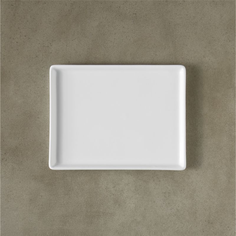 Cuatro Rectangular White Serving Platter Small + Reviews | CB2