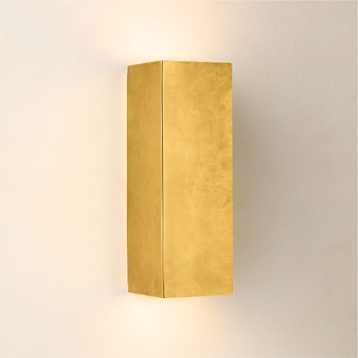 Cubelite Indoor/Outdoor Aged Brass Wall Sconce 12" by Bill Curry