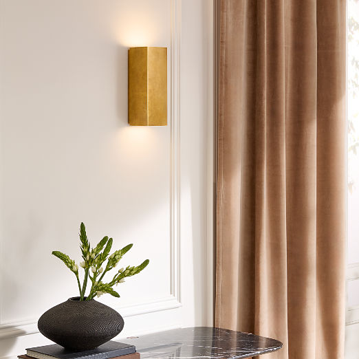 Cubelite Indoor/Outdoor Aged Brass Wall Sconce 12" by Bill Curry