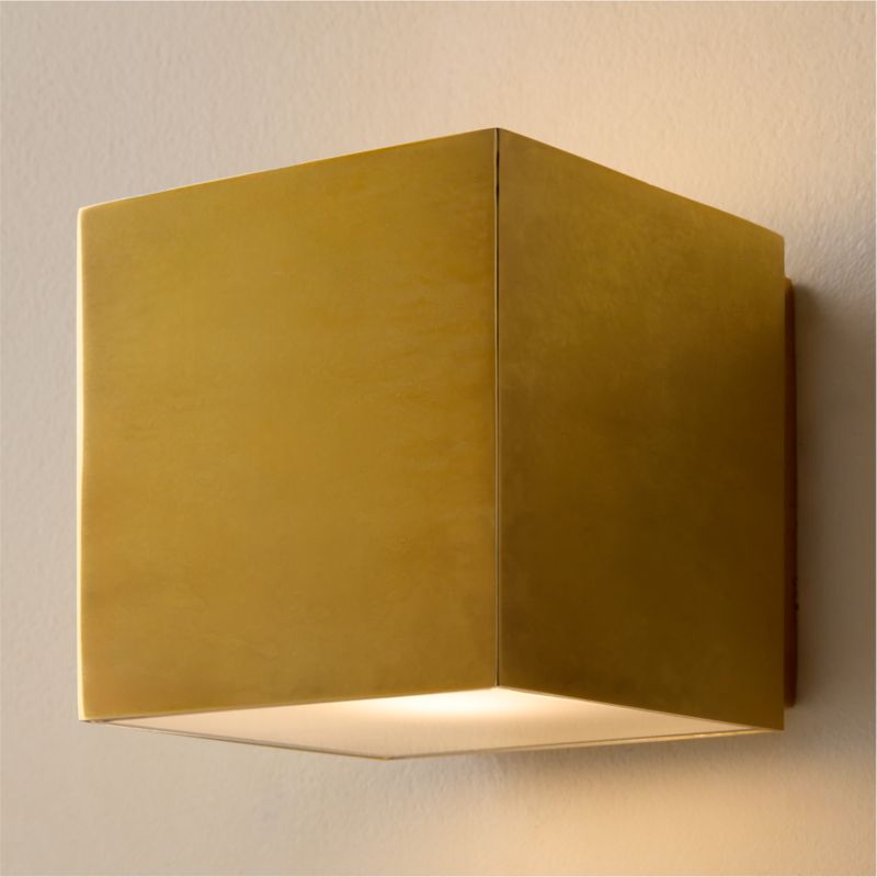 Cubelite Indoor/Outdoor Aged Brass Wall Sconce 4" by Bill Curry - image 3 of 5