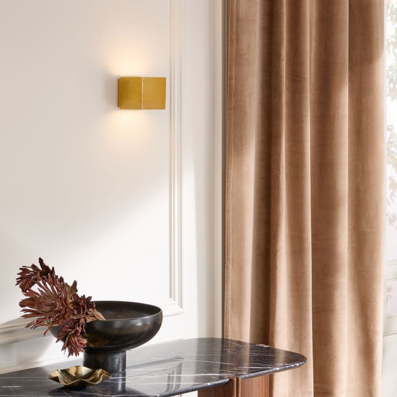 Cubelite Indoor/Outdoor Aged Brass Wall Sconce 4" by Bill Curry - image 1 of 5