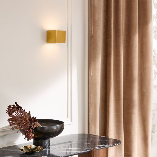 Cubelite Indoor/Outdoor Aged Brass Wall Sconce 4" by Bill Curry