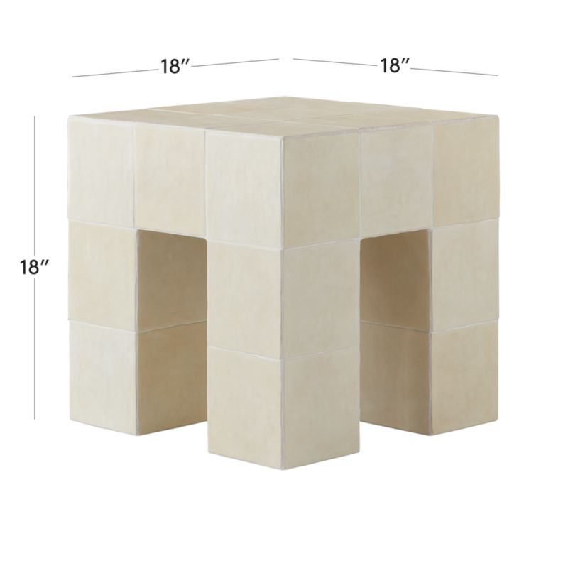 View Cubo Ceramic Outdoor Accent Table - image 3 of 8