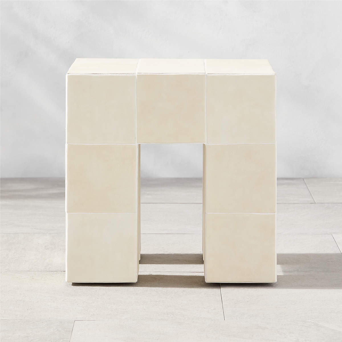 Cubo Ceramic Outdoor Accent Table + Reviews CB2