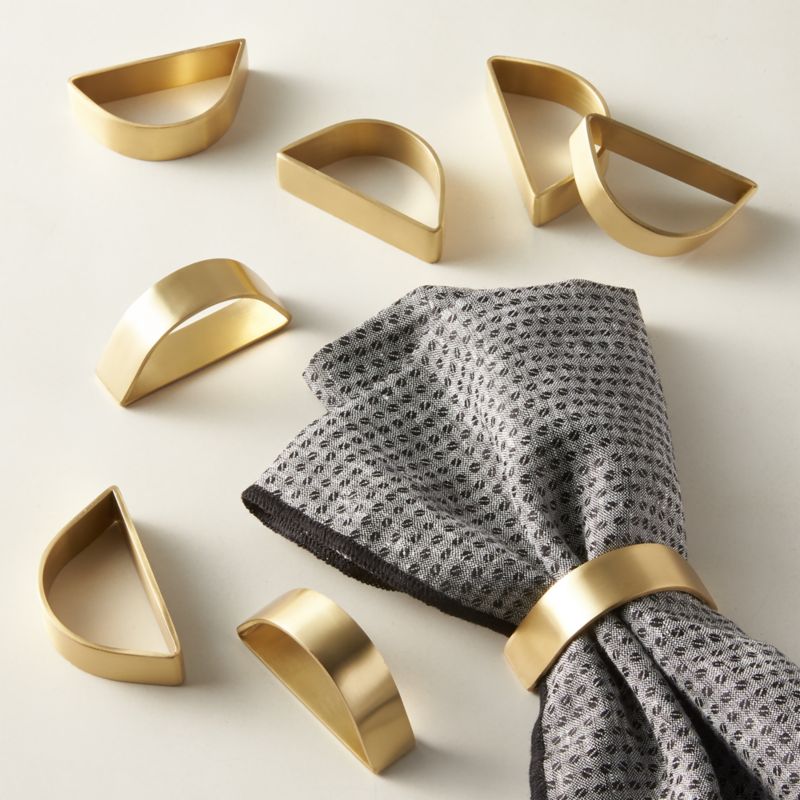View Cuff Brushed Gold Napkin Rings Set of 8 details