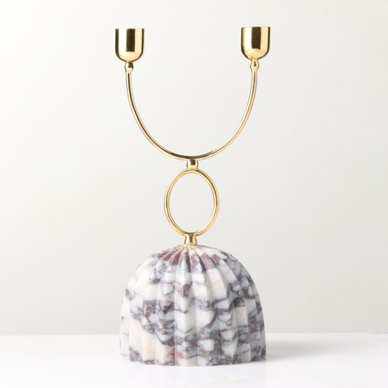Cupola Viola Marble Double Taper Candle Holder - image 3 of 6
