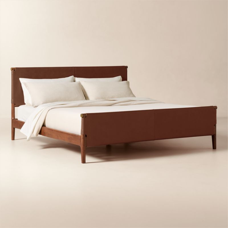 Curator Brown Leather King Bed - image 3 of 11