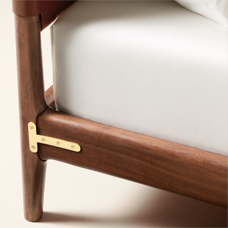 Curator Brown Leather Upholstered Queen Bed - image 8 of 12