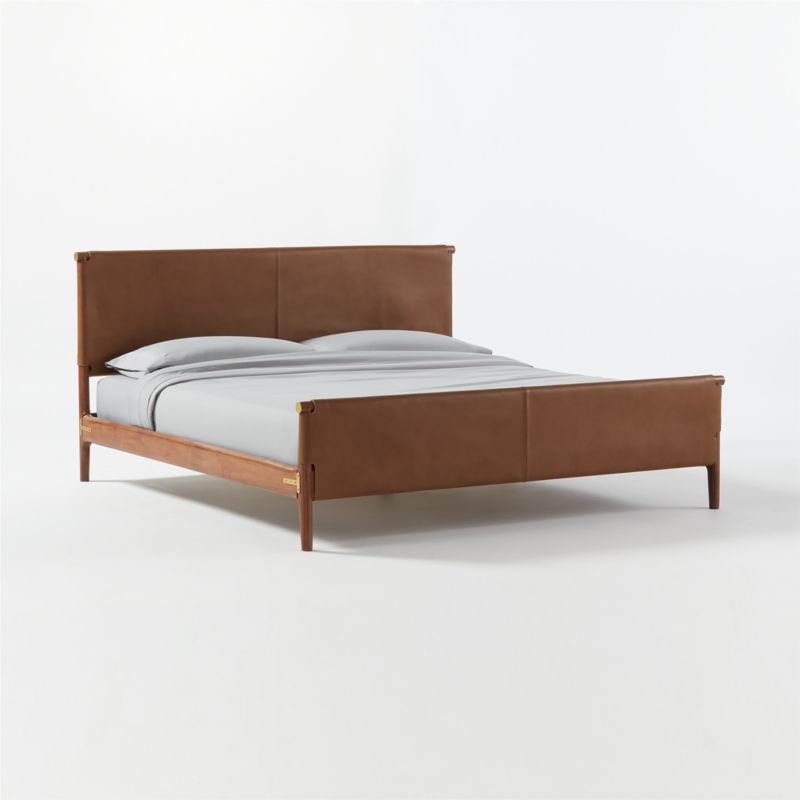 Curator Brown Leather King Bed - image 3 of 9