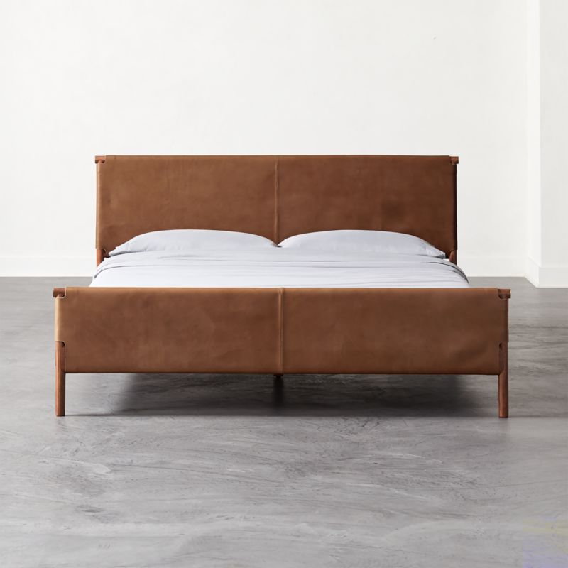 Curator Brown Leather King Bed - image 0 of 9