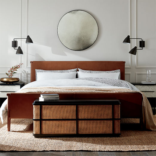 Curator Brown Leather King Bed