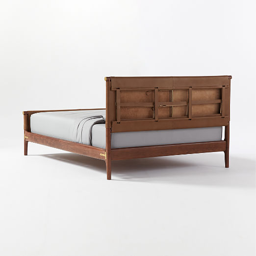 Curator Brown Leather Queen Bed