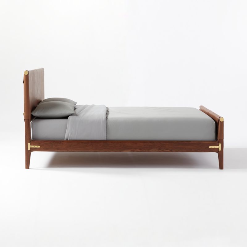 Curator Brown Leather King Bed - image 4 of 9