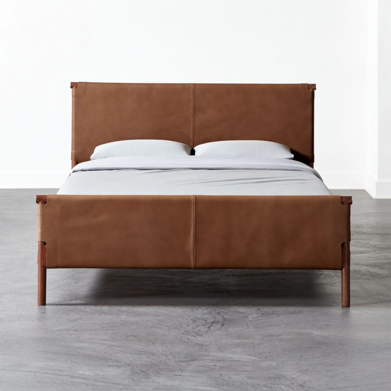 Curator Brown Leather King Bed - image 2 of 9