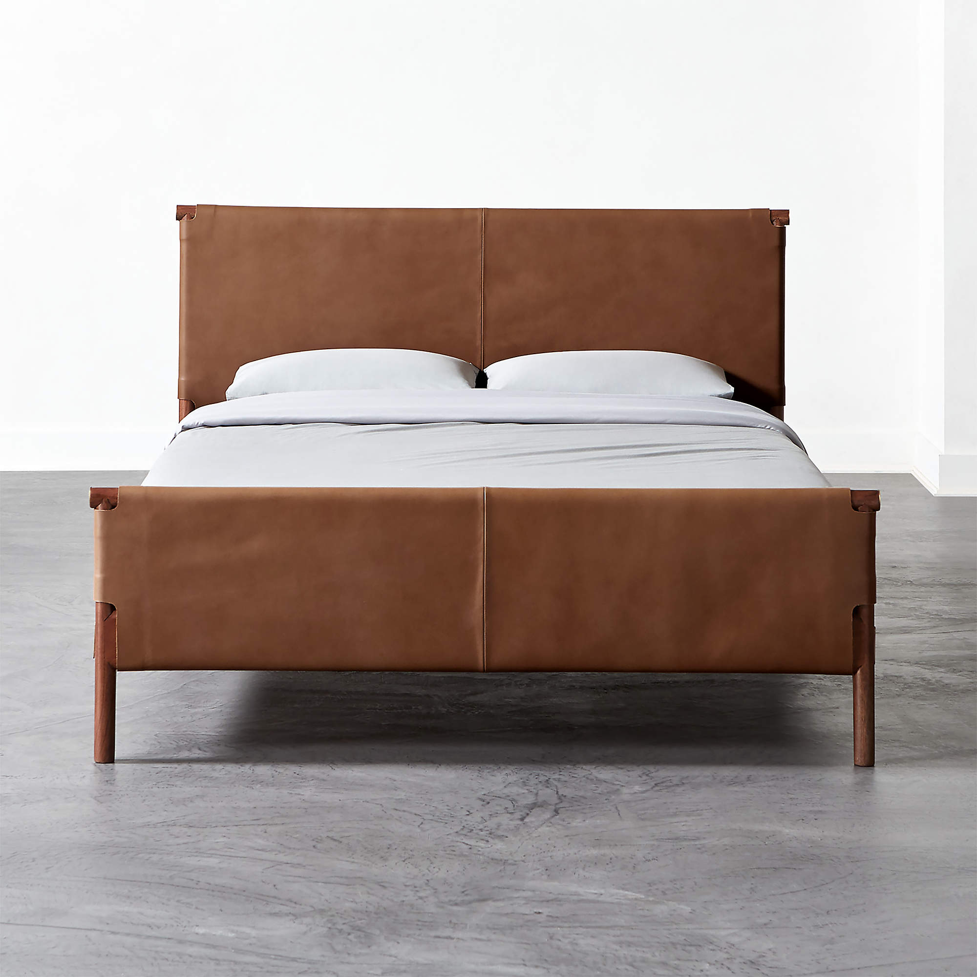 Curator Queen Leather Bed + Reviews CB2 Canada