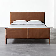 Curator Brown Leather Queen Bed