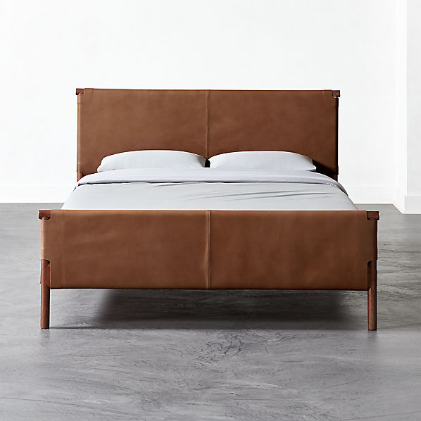 Leather Bedroom Furniture Cb2, Brown Suede Bed Frame