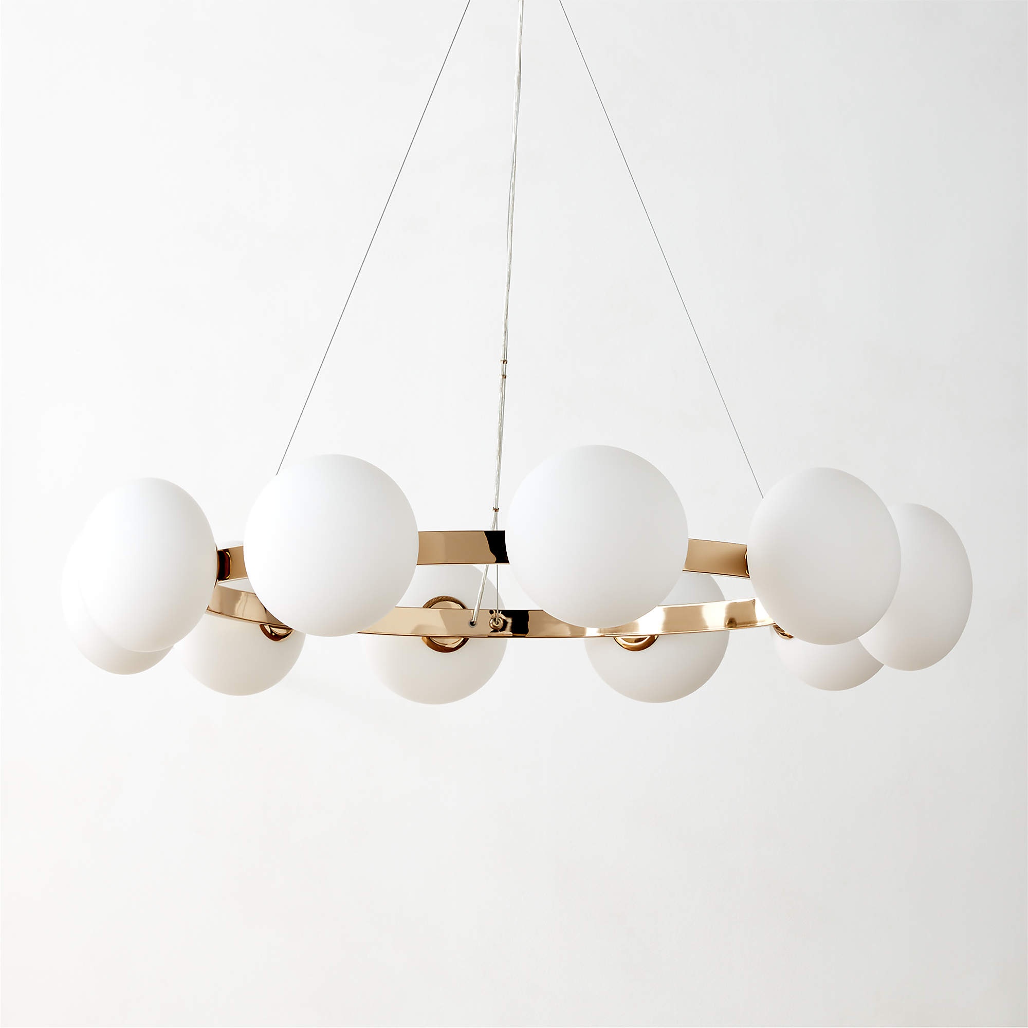 Curie Modern Polished Champagne Chandelier + Reviews CB2 Canada