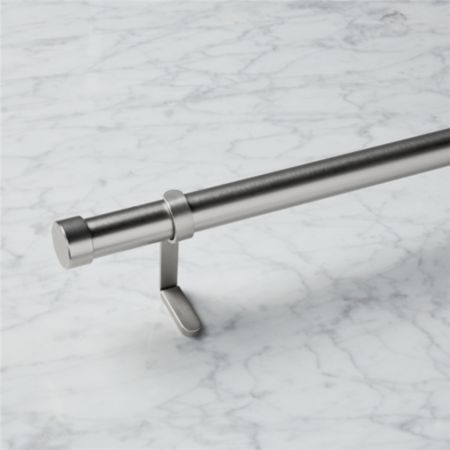 Brushed Aluminum 1 25 Curtain Rod Set Cb2