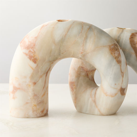 Curva Marble Taper Candle Holder