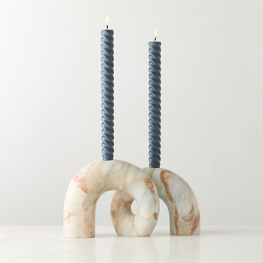 Curva Marble Taper Candle Holder