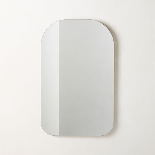 Audre Blackened Brass Arched Wall Mirror 25"x40"