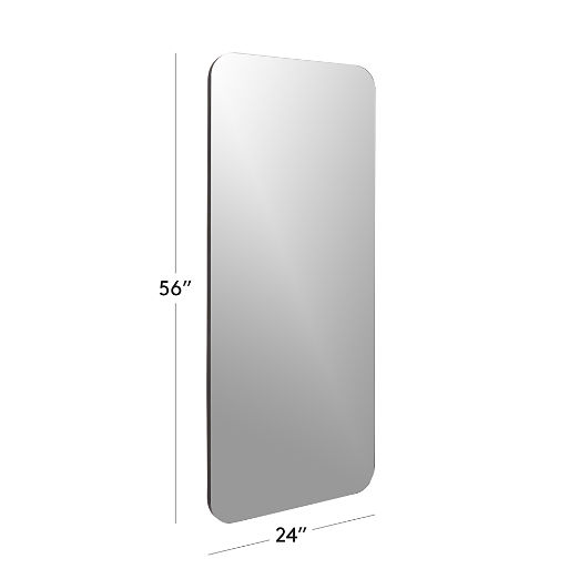 Audre Black Rectangular Wall Mirror 56''x24"