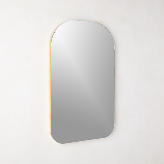 Audre Brass Arched Wall Mirror 25''x40"