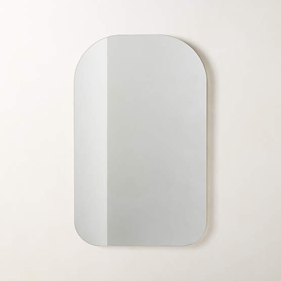 Audre Unlacquered Brass Arched Wall Mirror 25''x40"