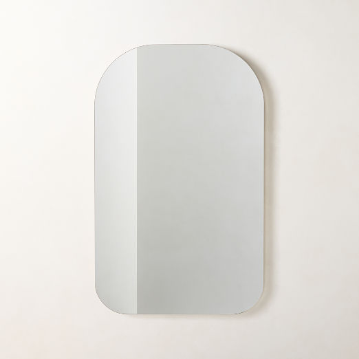 Audre Unlacquered Brass Arched Wall Mirror 25''x40"