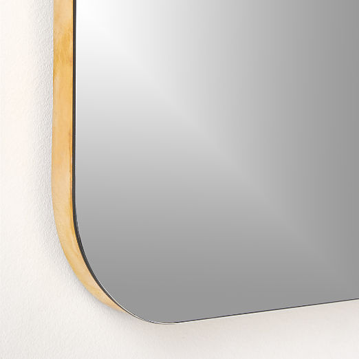 Audre Unlacquered Brass Rectangular Wall Mirror 24"x56"