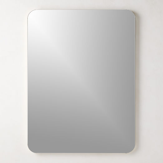 Audre Unlacquered Brass Rectangular Wall Mirror 36''x48"