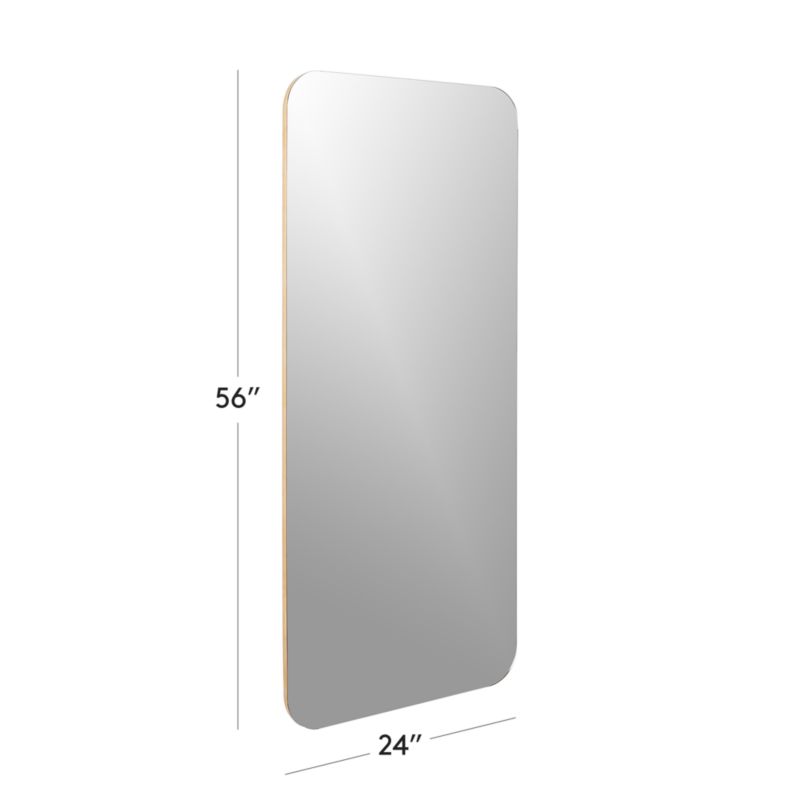 View Audre Brass Rectangular Wall Mirror 24"x56" - image 3 of 7