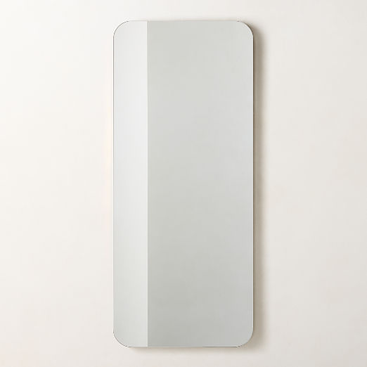 Audre Unlacquered Brass Rectangular Wall Mirror 24"x56"