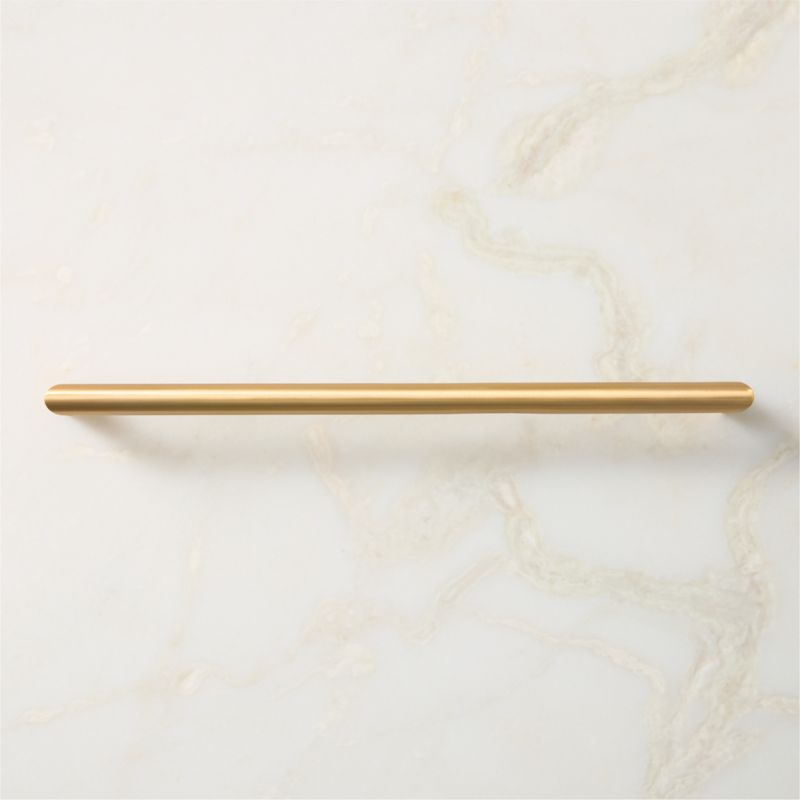 Curveaux Curved Brushed Brass Cabinet Handle 12'' - image 1 of 5
