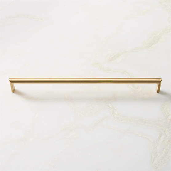 Curveaux Curved Brushed Brass Cabinet Handle 12''