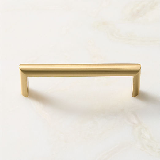 Curveaux Curved Brushed Brass Cabinet Handle 4''