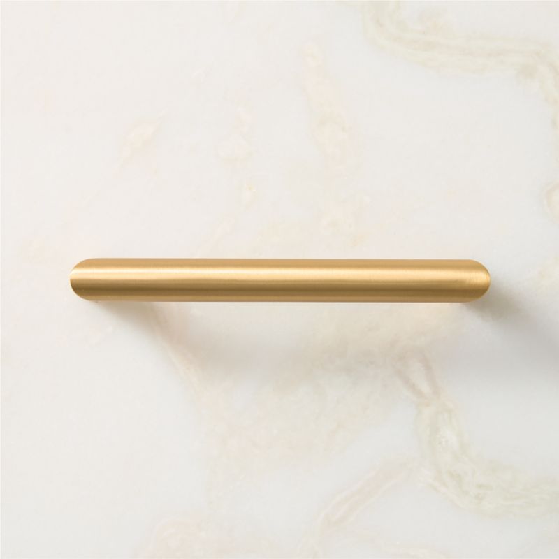 Curveaux Curved Brushed Brass Cabinet Handle 5'' - image 1 of 5