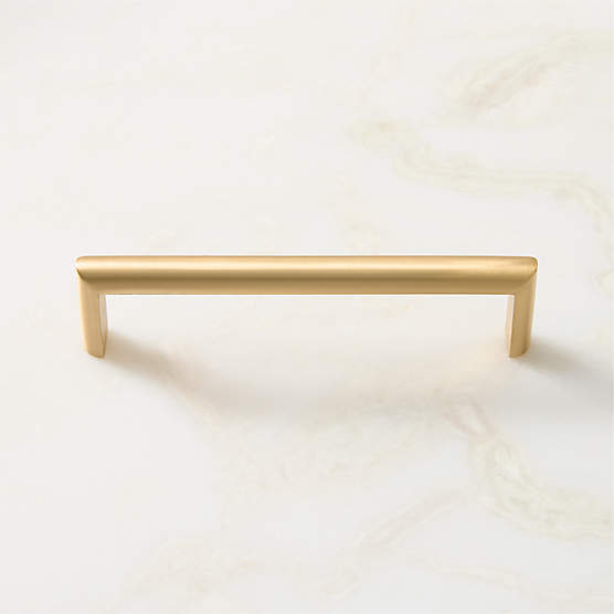 Curveaux Curved Brushed Brass Cabinet Handle 5''