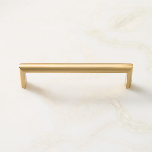 Curveaux Curved Brushed Brass Cabinet Handle 5''