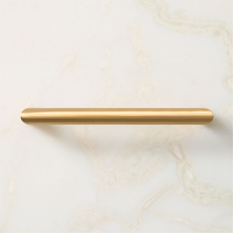 Curveaux Curved Brushed Brass Cabinet Handle 6'' - image 1 of 5