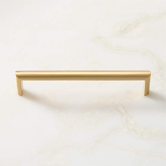 Curveaux Curved Brushed Brass Cabinet Handle 6''