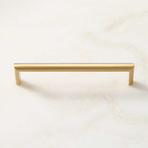 Curveaux Curved Brushed Brass Cabinet Handles