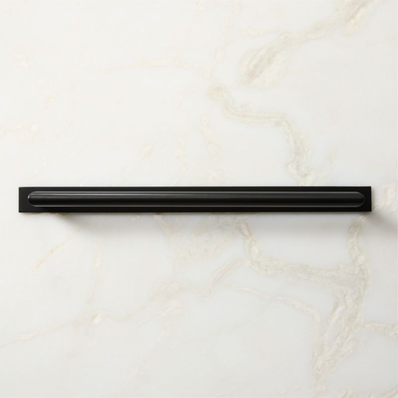 Curveaux Curved Black Cabinet Handle with Backplate 12" - image 1 of 5
