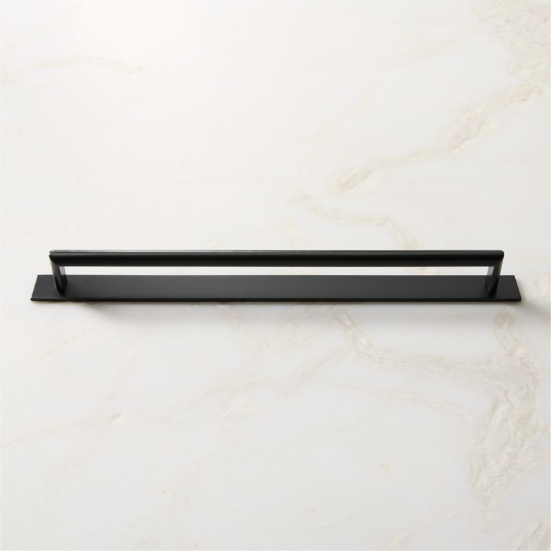 Viewing product image Curveaux Curved Black Cabinet Handle with Backplate 12" - image 1 of 5