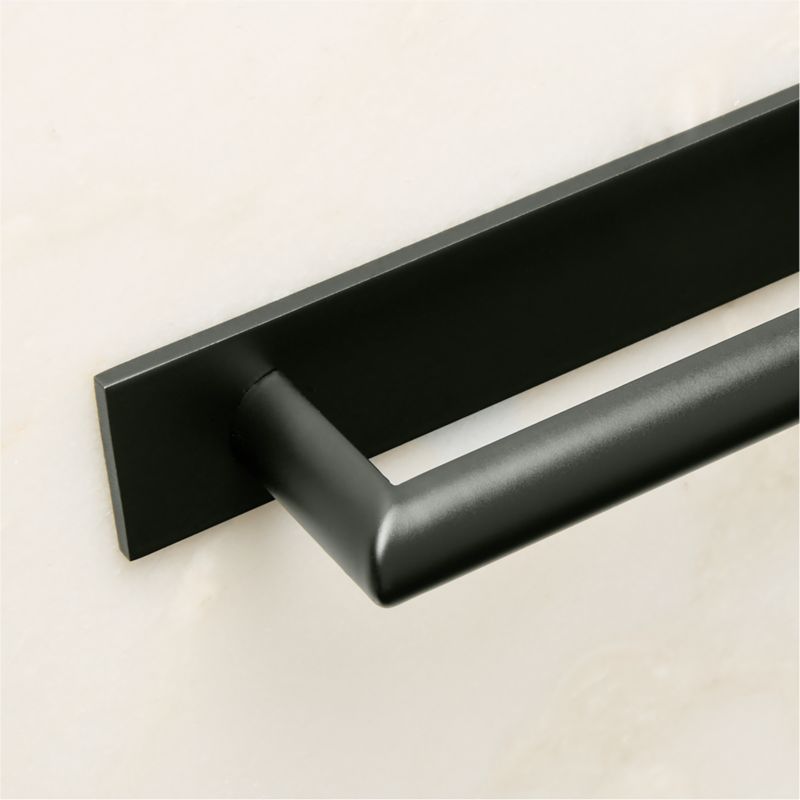 Curveaux Curved Black Cabinet Handle with Backplate 12" - image 3 of 5