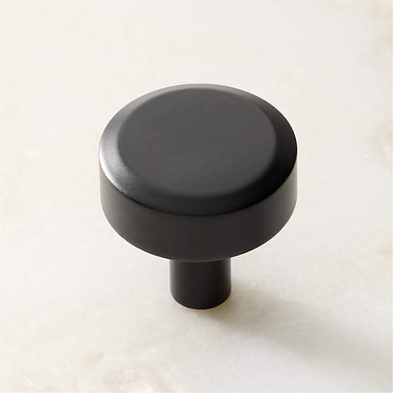 Curveaux Curved Round Black Cabinet Knob 1.25''