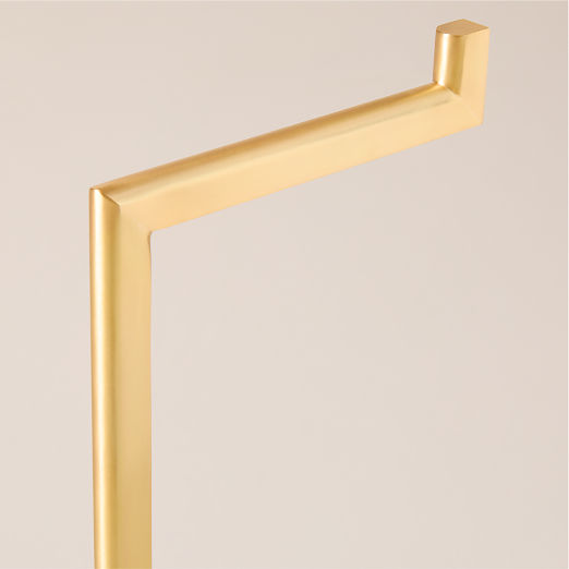 Curveaux Curved Brushed Brass Toilet Paper Stand