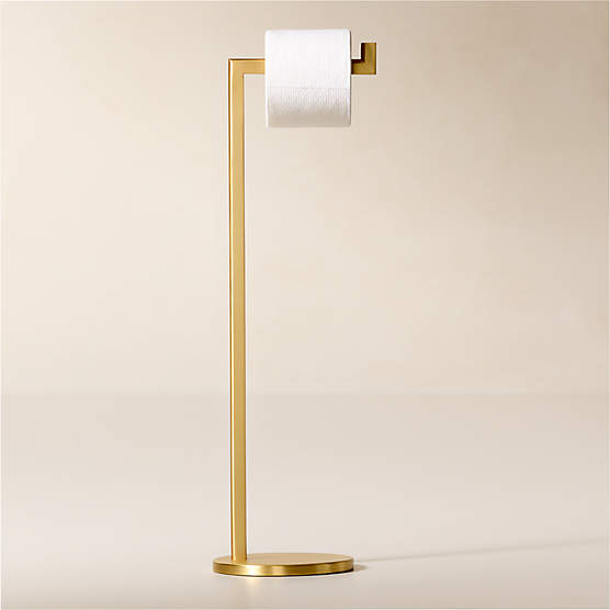 Curveaux Curved Brushed Brass Toilet Paper Stand